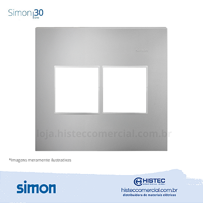 PLACA 4x4 4P+SUPORTE ALUMINIO SIMON 30 LINE 300922-54