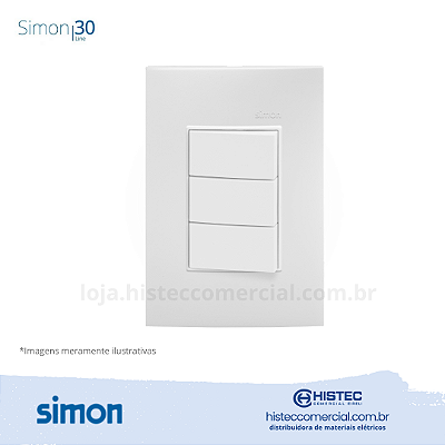CONJUNTO 3 INTERRUPTORES PARALELO 10A BRANCO SIMON 30 LINE 300938-30