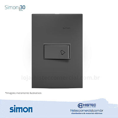 CONJUNTO PULSADOR CAMPAINHA 10A GRAFITE SIMON 30 LINE 300942-38
