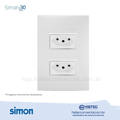 CONJUNTO 2 TOMADAS 2P+T 20A 250V BRANCO SIMON 30 LINE 300955-30