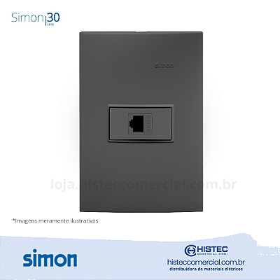 CONJUNTO TOMADA RJ45 CAT5E GRAFITE SIMON 30 LINE 300961-38