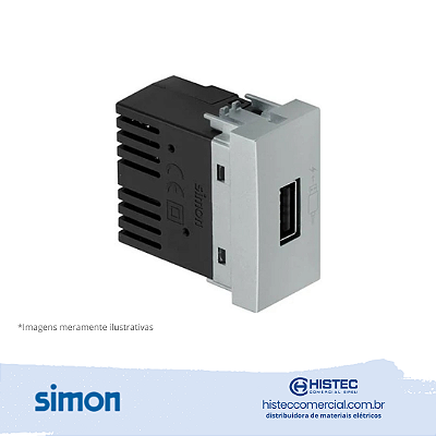 TOMADA USB 2.1A BIVOLT ALUMINIO SIMON 30.380-34