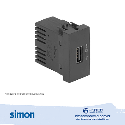 TOMADA USB 2.1A BIVOLT GRAFITE SIMON 30.380-38