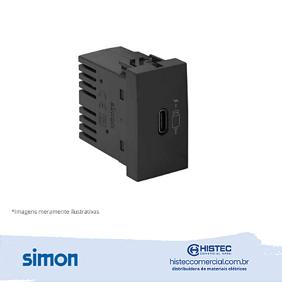 CARREGAMENTO USB TIPO C 2.1A BIVOLT GRAFITE SIMON 30.382-38