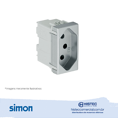 TOMADA 2P+T NBR 20A 250V ALUMINIO SIMON30.427-34