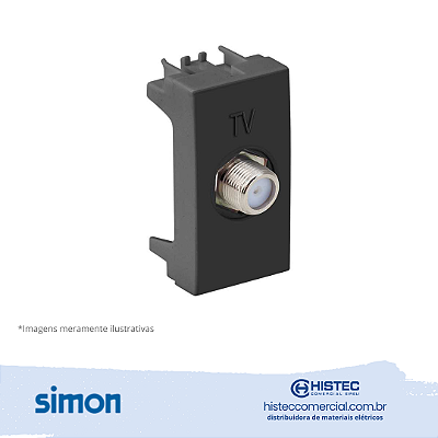 TOMADA COAXIAL PARA TV 75ohms GRAFITE SIMON 30.476-38