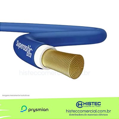 CABO 10,0MM2 PRYSMIAN SUPERASTIC FLEX 85ºC 750V AZUL POR METRO
