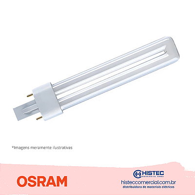 LÂMPADA DULUX S-2P 11W 41-827 AMARELA OSRAM