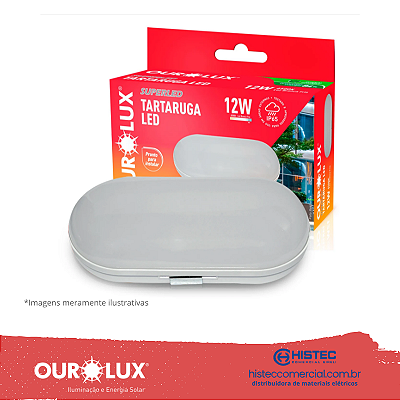 LUMINÁRIA LED TARTARUGA 12W 6,5K IP65 BIVOLT BR 05802 OUROLUX