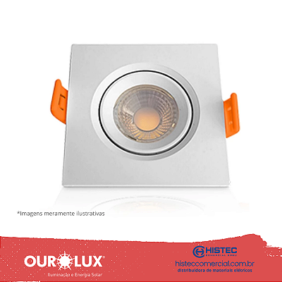 LUMINÁRIA SUPERLED SPOT QUADRADA 3W 3000K BIVOLT BR 05613 OUROLUX