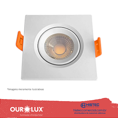 LUMINÁRIA SUPERLED SPOT QUADRADA 3W 4000K BIVOLT BR 05612A OUROLUX