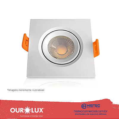 LUMINÁRIA SUPERLED SPOT QUADRADA 3W 6400K BIVOLT BR 05612 OUROLUX