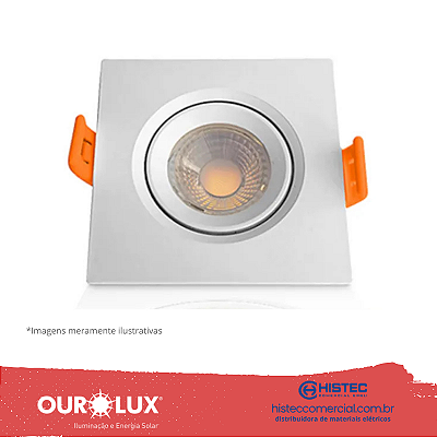 LUMINÁRIA SUPERLED SPOT QUADRADA 5W 4000K BIVOLT BR 05602A OUROLUX