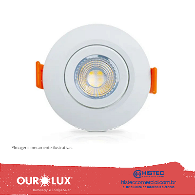 LUMINÁRIA SUPERLED SPOT REDONDA 3W 6400K BIVOLT BR 05610 OUROLUX