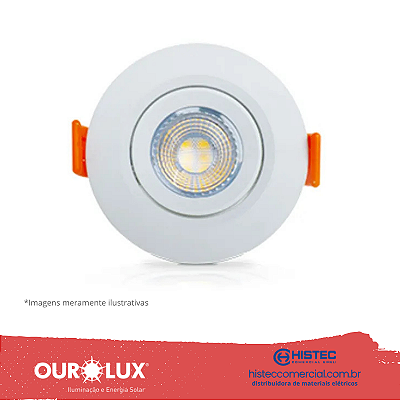 LUMINÁRIA SUPERLED SPOT REDONDA 5W 3000K BIVOLT BR 05601 OUROLUX