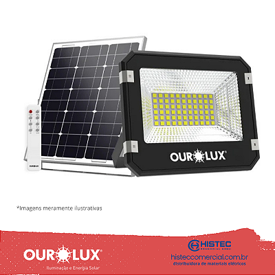 PROJETOR LED SOLAR 40W 6500K 840lms IP65 PT 03295 OUROLUX