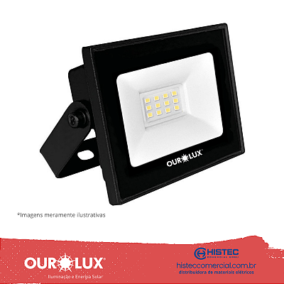 PROJETOR SUPERLED 10W PT 6500K BIVOLT 03261 OUROLUX
