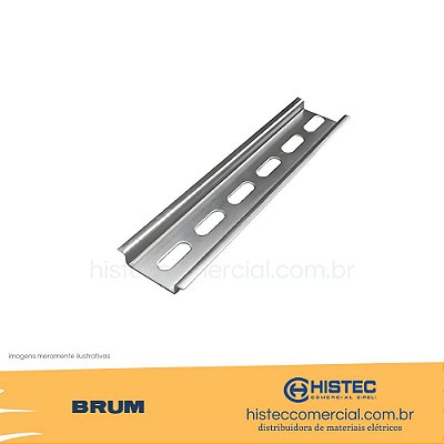 TRILHO DIN GALVANIZADO PERFURADO 35MM x 400MM BRK - BRUM