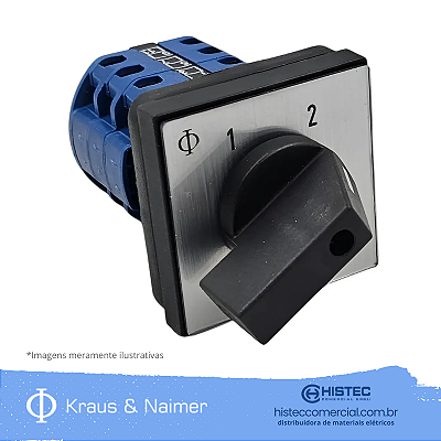 CHAVE COMUTADORA 2P 12A 2 POSIÇÕES CB8-A221.600-E KRAUS & NAIMER