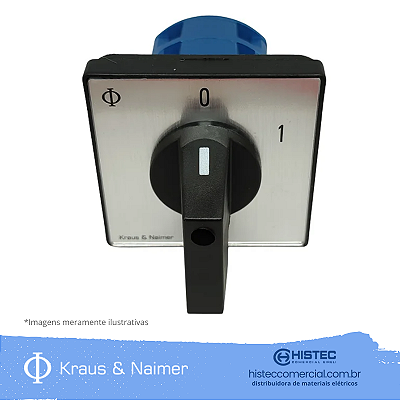 CHAVE COMUTADORA 4P 20A 2 POSIÇÕES L/R IP65 CA10.BRB/385-EF KRAUS & NAIMER