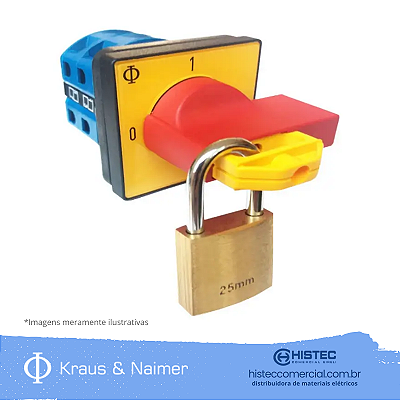 CHAVE LIGA/DESLIGA 3P 20A 690V CADEADO NR12 CA10.A292/BRA303-EF KRAUS & NAIMER