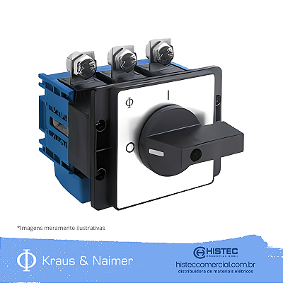 CHAVE TRANSFERÊNCIA 3P 3 POSIÇÕES BASE 160A KG160-K900.BRA501-VE KRAUS & NAIMER