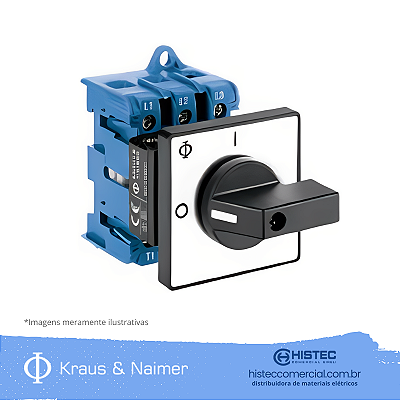 CHAVE TRANSFERÊNCIA 3P 3POS FIX BASE 40A KG41B-K900.600-VE KRAUS & NAIMER