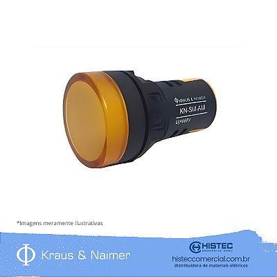 SINALEIRO LED 22MM KN-SM-AM-110 110V AMARELO KRAUS & NAIMER