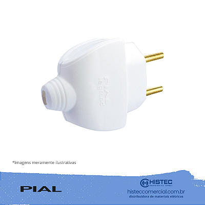 PLUGUE 615800 2P 10A MONOBLOCO MACHO AXIAL BR NBR PIAL
