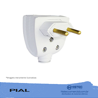 PLUGUE 615830 MACHO LATERAL/AXIAL 2P 10A 250V BR NBR PIAL