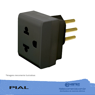 PLUGUE 690661 ADAPTADOR 2P+T NBR14136 PADRÃO BRASILEIRO PARA 2P+T UNIVERSAL PT PIAL