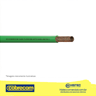 CABO FLEXICOM 70° 450/75V 1.5MM2 VERDE ROLO 100m COBRECOM