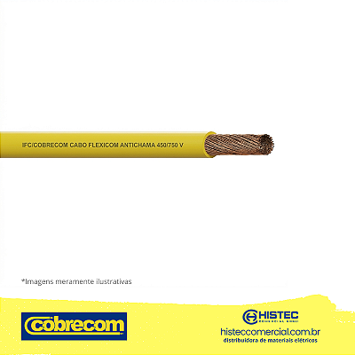 CABO FLEXICOM 70° 450/75V 2.5MM2 AMARELO ROLO 100m COBRECOM