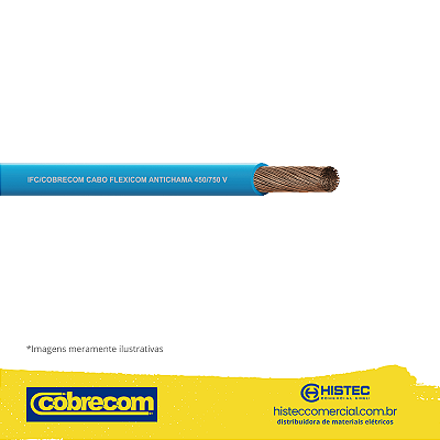 CABO FLEXICOM 70° 450/75V 2.5MM2 AZUL ROLO 100m COBRECOM