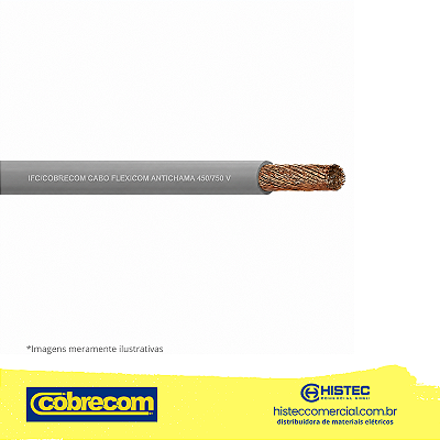 CABO FLEXICOM 70° 450/75V 2.5MM2 CINZA ROLO 100m COBRECOM