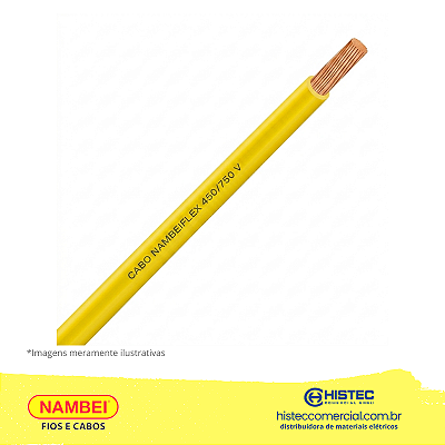 CABO FLEXIVEL 750V 2,5MM2 AMARELO ROLO 100m NAMBEI