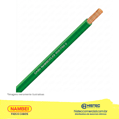 CABO FLEXIVEL 750V 2,5MM2 VERDE ROLO 100m NAMBEI