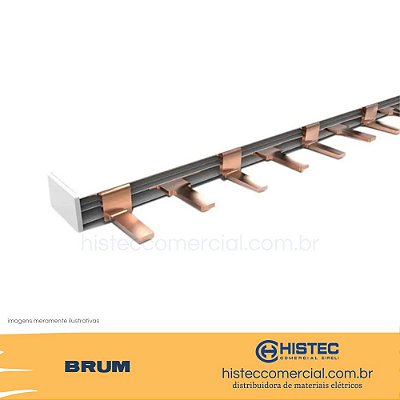 BARRAMENTO PENTE HORIZONTAL BIFASICO BRB18D 300MM BRUM