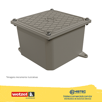 CAIXA PASSAGEM ALUMÍNIO COM PINTURA CINZA CP-1515-10 E007010020 WETZEL
