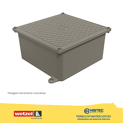 CAIXA PASSAGEM ALUMÍNIO COM PINTURA CINZA CP-2020-10 E007010030 WETZEL