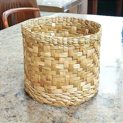 Vaso Cachepot de palha de taboa N3 28x25