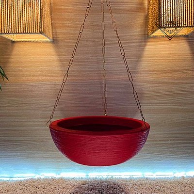 Vaso de Polietileno Bacia Médio com Corrente de Pendurar