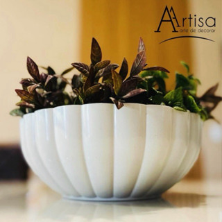 Vaso para plantas bacia M ondulada estilo fibra de vidro