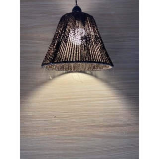 Pendente Lustre Luminária Rústica de Sisal Cone