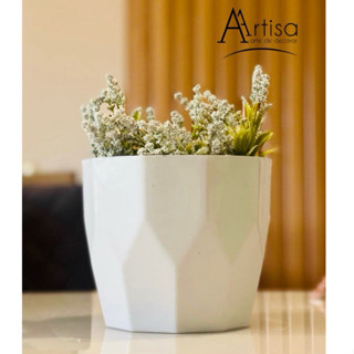 Vaso para plantas decorativo redondo diamante n1 estilo fibra de vidro