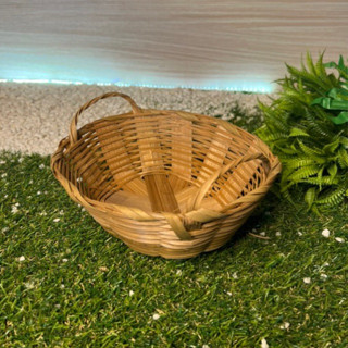 Cesta Oval de Bambu duas alças 23cm