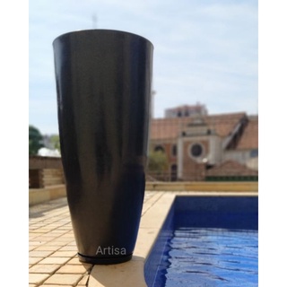 Vaso Polietileno Liso M com Prato