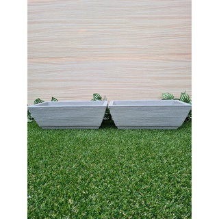 Kit com 2 Vasos de Planta em Polietileno Jardineira escovada 43x15 + Brinde