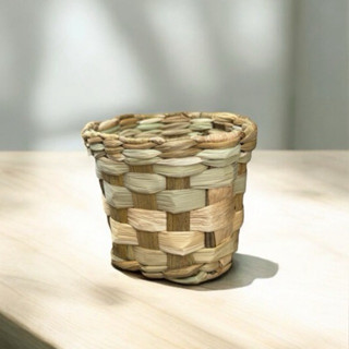 Kit com 5 Vaso cachepot redondo de palha de taboa 12x12
