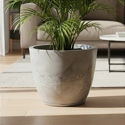 Vaso para decoração bojo liso GG em polietileno, para plantas, ideal para área externas, sala, varanda, entrada da casa.